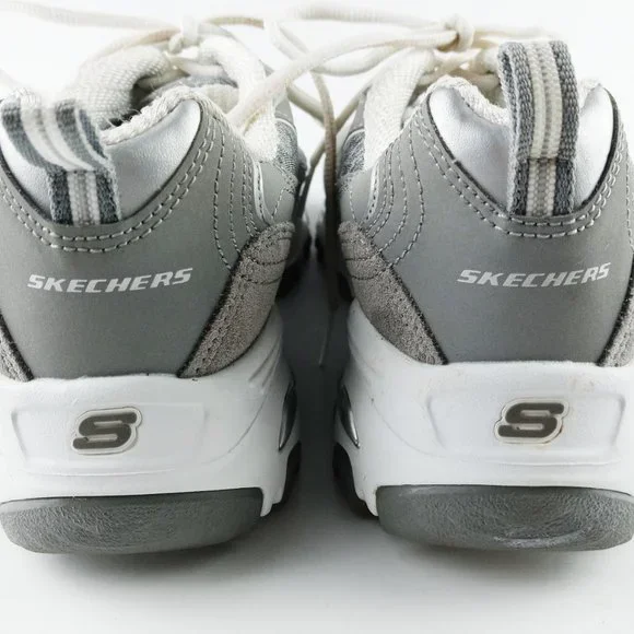 Skechers D'Lites Women's Size-7 Air-Cooled Memory Foam Gray Shoes 11936W - Picture 6 of 8